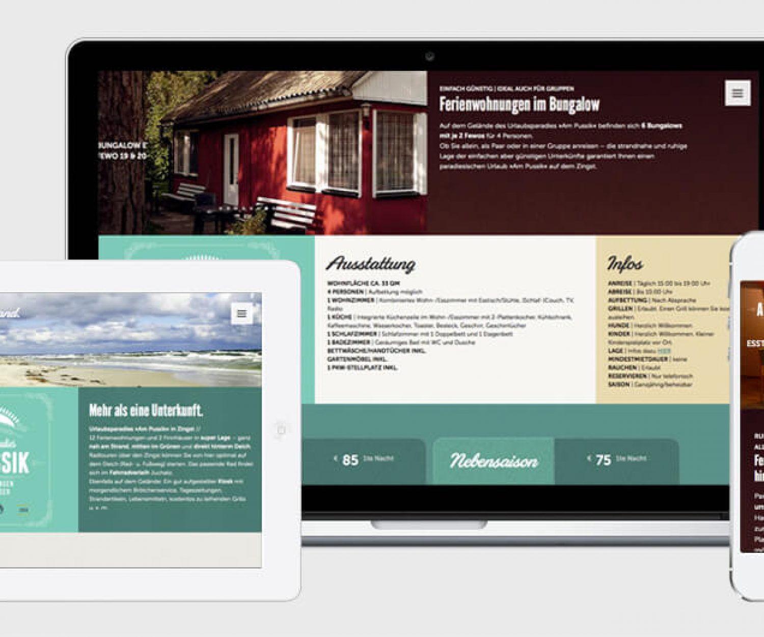 Website Urlaubsparadies am Pussik